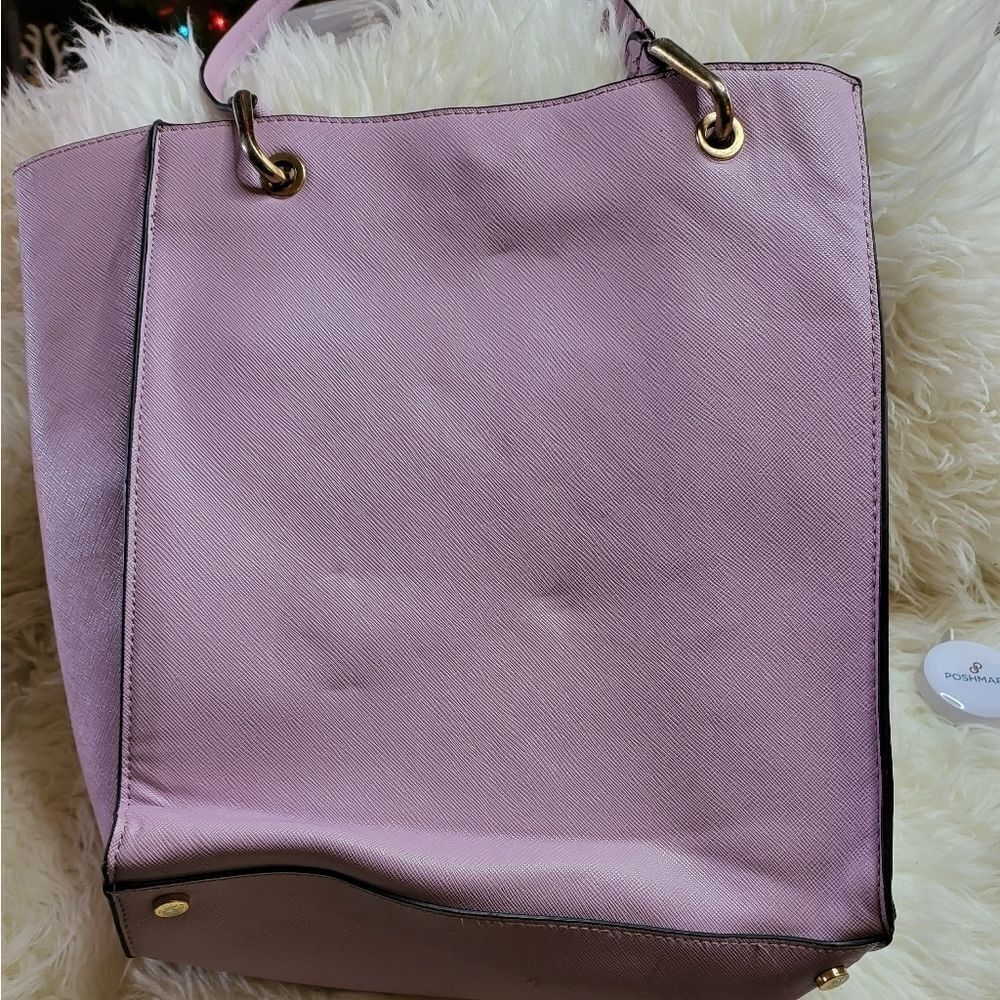 A New Day Purple Lilac Tote Bag Gold Hardware Medium - Picture 2 of 7